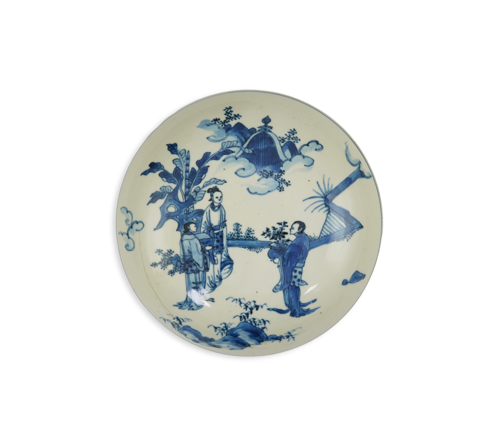 A Chinese blue and white cover for a box, early Kangxi period